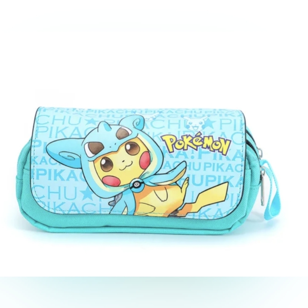 Double zipper make up pencil case pika dressed up pokemon